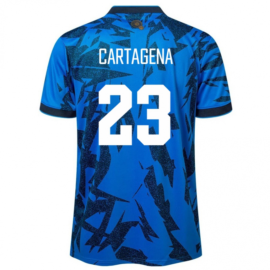 Niño Fútbol Camiseta El Salvador Melvin Cartagena #23 Azul 1ª Equipación 24-26 Perú