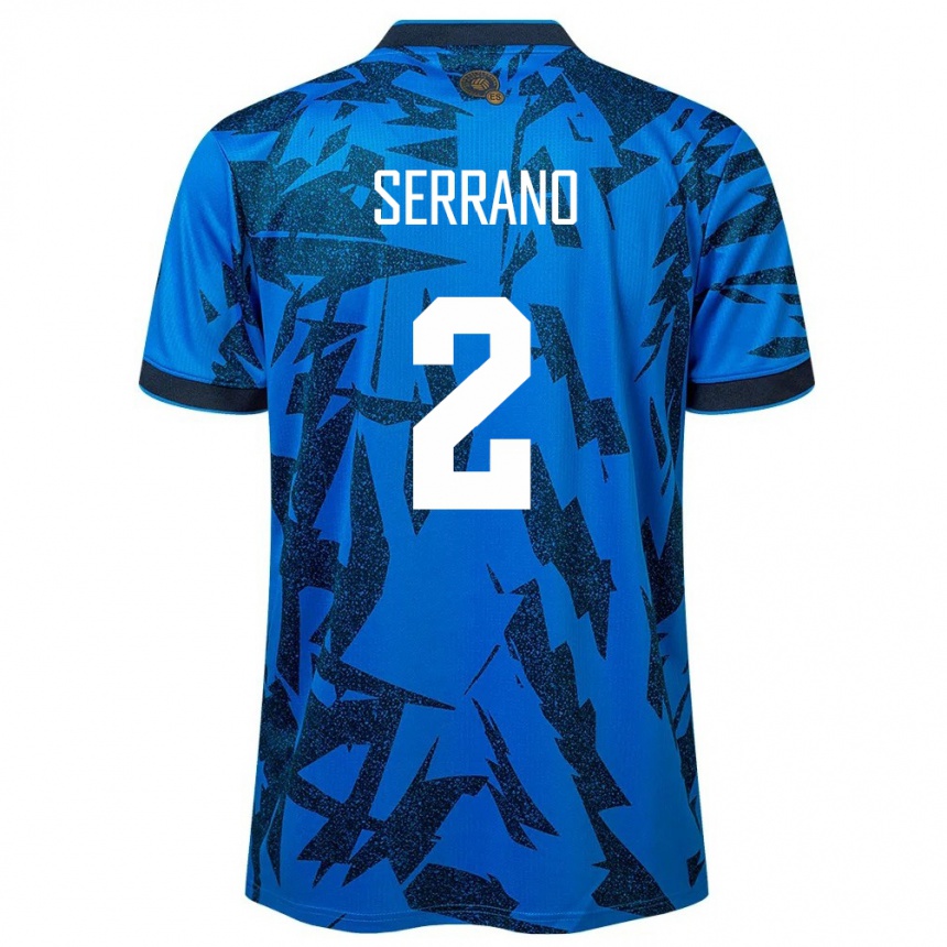 Niño Fútbol Camiseta El Salvador Alejandro Serrano #2 Azul 1ª Equipación 24-26 Perú