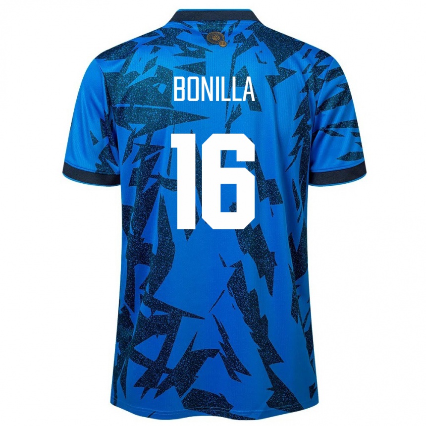 Niño Fútbol Camiseta El Salvador Elmer Bonilla #16 Azul 1ª Equipación 24-26 Perú