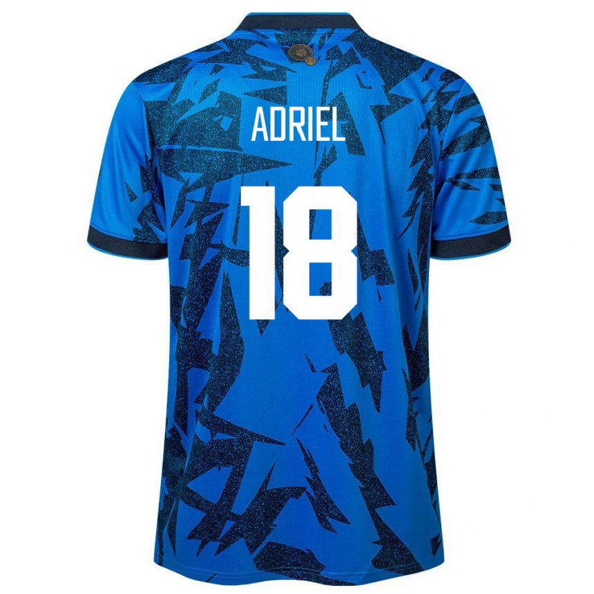 Niño Fútbol Camiseta El Salvador Adriel Martínez #18 Azul 1ª Equipación 24-26 Perú