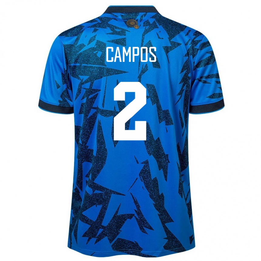 Niño Fútbol Camiseta El Salvador Adonis Campos #2 Azul 1ª Equipación 24-26 Perú