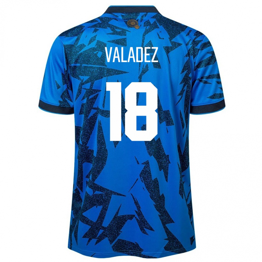 Niño Fútbol Camiseta El Salvador Samantha Valadez #18 Azul 1ª Equipación 24-26 Perú