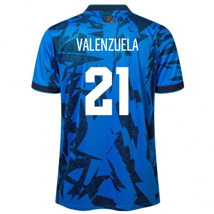 Niño Fútbol Camiseta El Salvador Ana Valenzuela #21 Azul 1ª Equipación 24-26 Perú