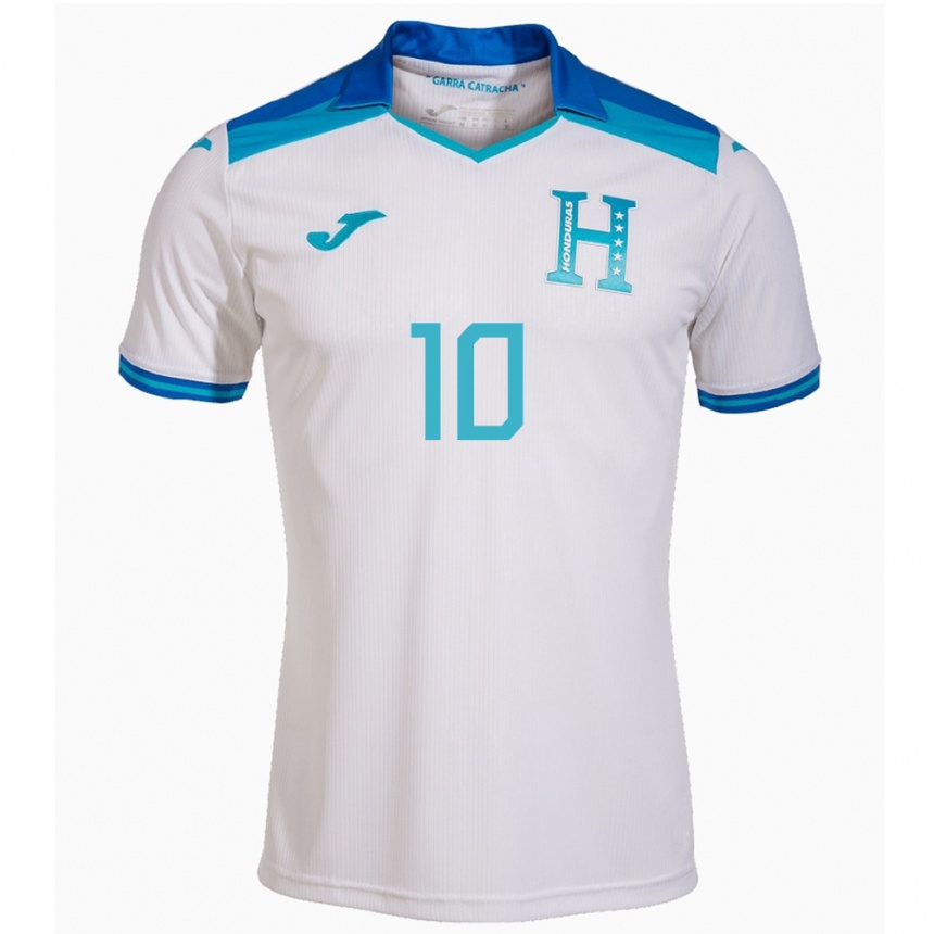 Niño Fútbol Camiseta Honduras Antony García #10 Blanco 1ª Equipación 24-26 Perú