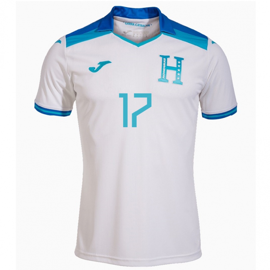 Niño Fútbol Camiseta Honduras Saúl Estrada #17 Blanco 1ª Equipación 24-26 Perú