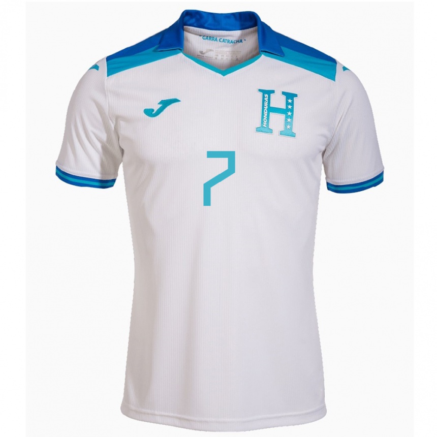 Niño Fútbol Camiseta Honduras José Pinto #7 Blanco 1ª Equipación 24-26 Perú