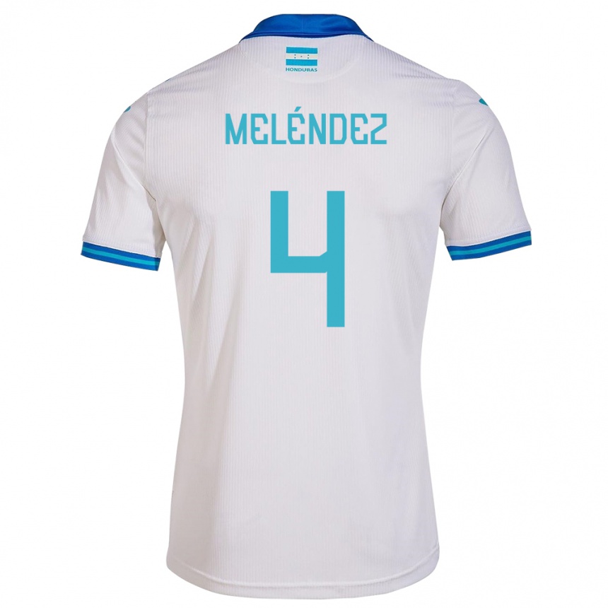 Niño Fútbol Camiseta Honduras Carlos Meléndez #4 Blanco 1ª Equipación 24-26 Perú