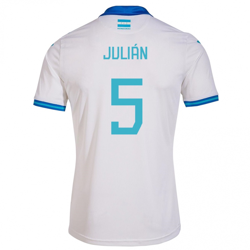 Niño Fútbol Camiseta Honduras Julián Martínez #5 Blanco 1ª Equipación 24-26 Perú