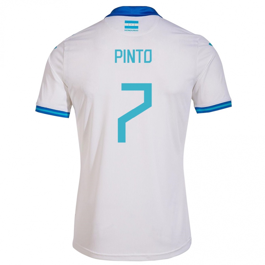 Niño Fútbol Camiseta Honduras José Pinto #7 Blanco 1ª Equipación 24-26 Perú