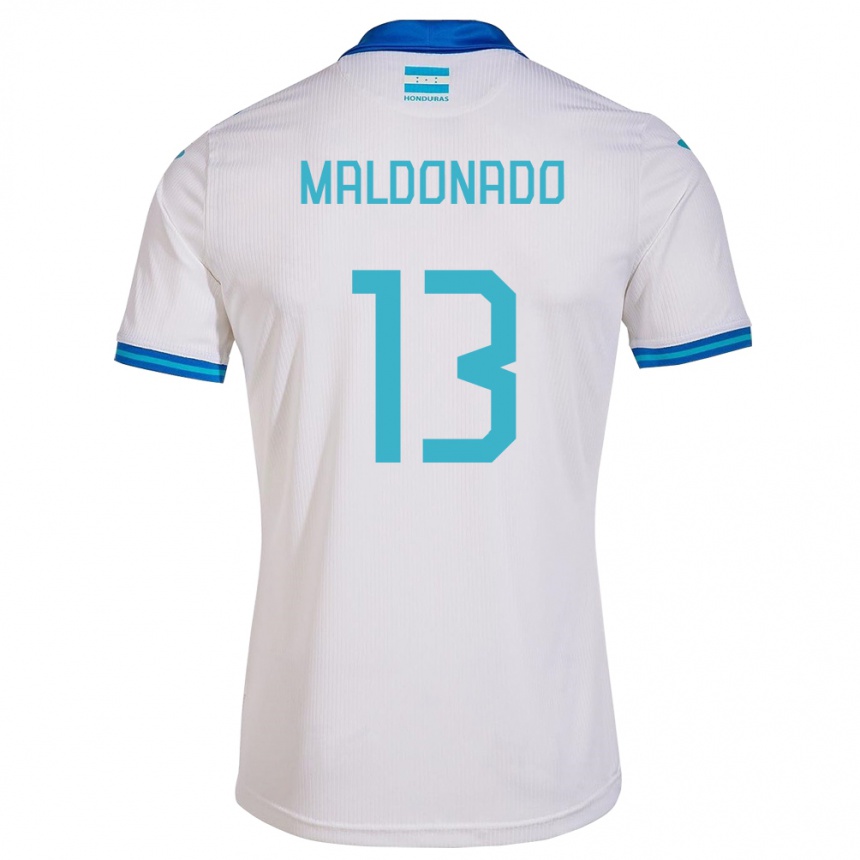 Niño Fútbol Camiseta Honduras Edwin Maldonado #13 Blanco 1ª Equipación 24-26 Perú