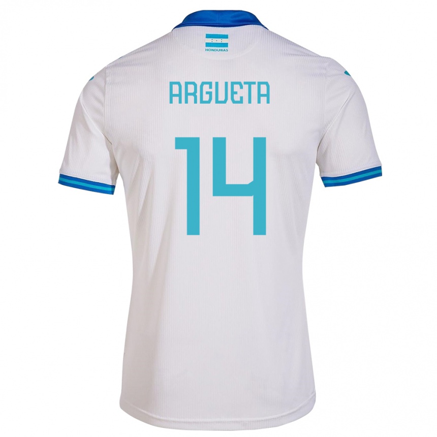 Niño Fútbol Camiseta Honduras Carlos Argueta #14 Blanco 1ª Equipación 24-26 Perú