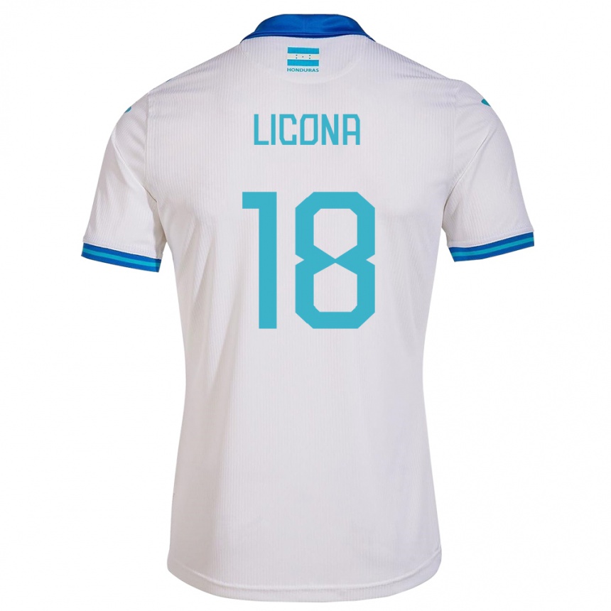 Niño Fútbol Camiseta Honduras Marlon Licona #18 Blanco 1ª Equipación 24-26 Perú