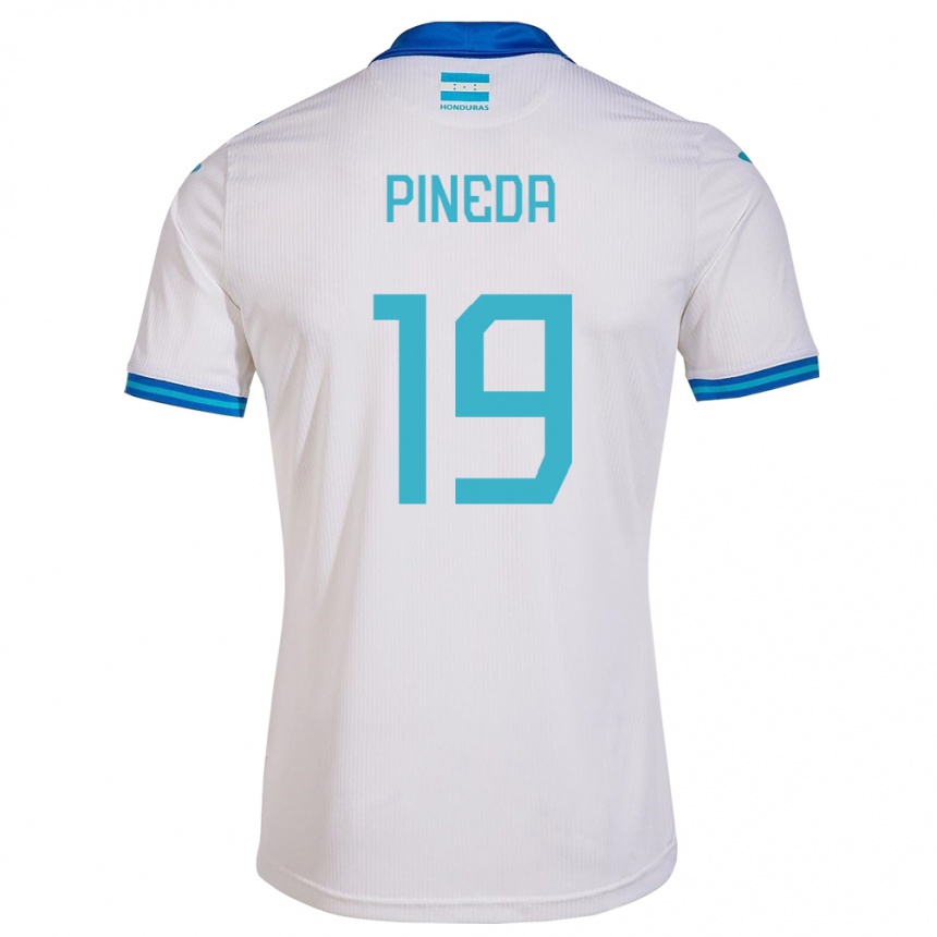 Niño Fútbol Camiseta Honduras Carlos Pineda #19 Blanco 1ª Equipación 24-26 Perú