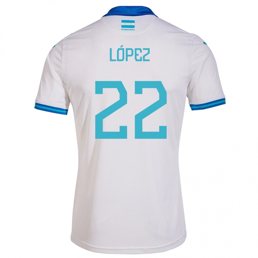 Niño Fútbol Camiseta Honduras Luis López #22 Blanco 1ª Equipación 24-26 Perú