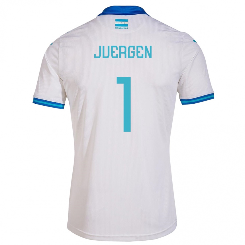 Niño Fútbol Camiseta Honduras Juergen García #1 Blanco 1ª Equipación 24-26 Perú