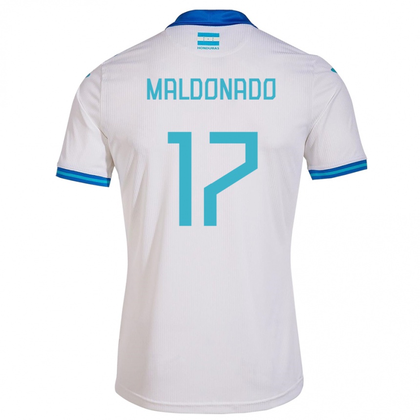 Niño Fútbol Camiseta Honduras Axel Maldonado #17 Blanco 1ª Equipación 24-26 Perú