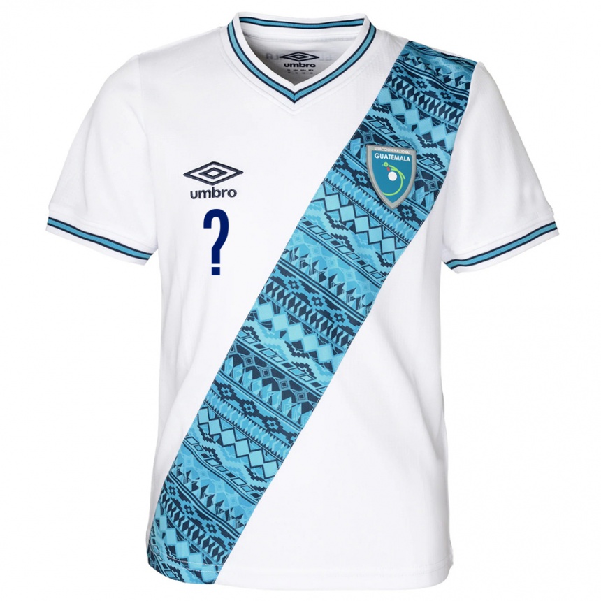 Niño Fútbol Camiseta Guatemala Su Nombre #0 Blanco 1ª Equipación 24-26 Perú