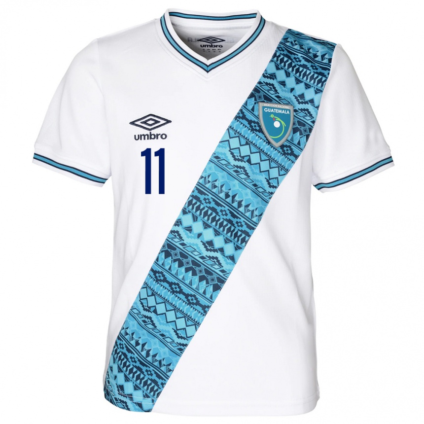 Niño Fútbol Camiseta Guatemala Savianna Gómez #11 Blanco 1ª Equipación 24-26 Perú