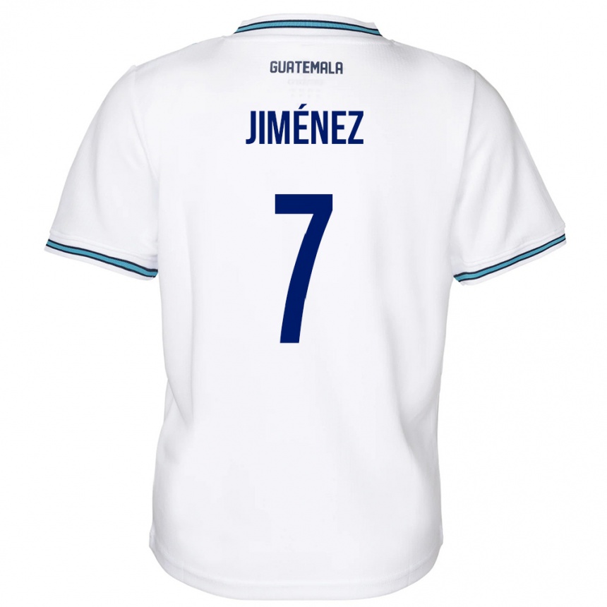 Niño Fútbol Camiseta Guatemala Cristian Jiménez #7 Blanco 1ª Equipación 24-26 Perú