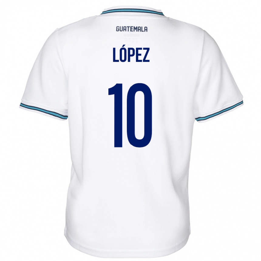 Niño Fútbol Camiseta Guatemala Antonio López #10 Blanco 1ª Equipación 24-26 Perú