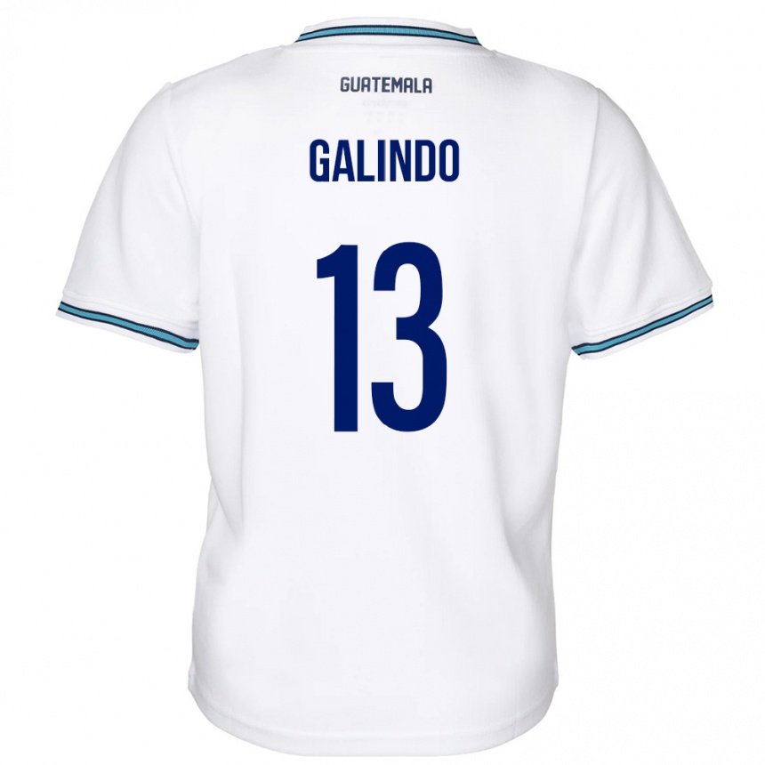 Niño Fútbol Camiseta Guatemala Alejandro Galindo #13 Blanco 1ª Equipación 24-26 Perú