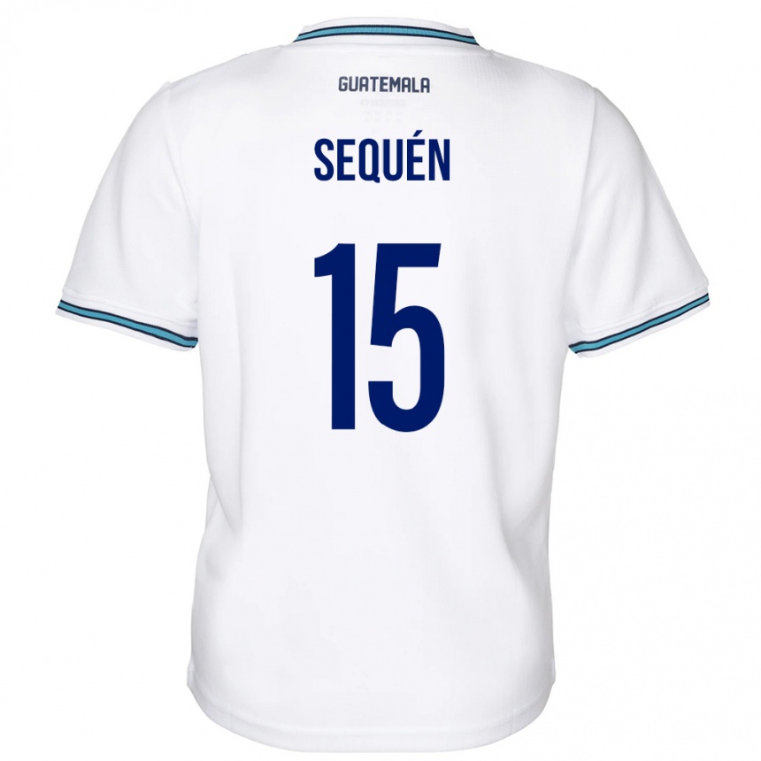 Niño Fútbol Camiseta Guatemala Marlon Sequén #15 Blanco 1ª Equipación 24-26 Perú