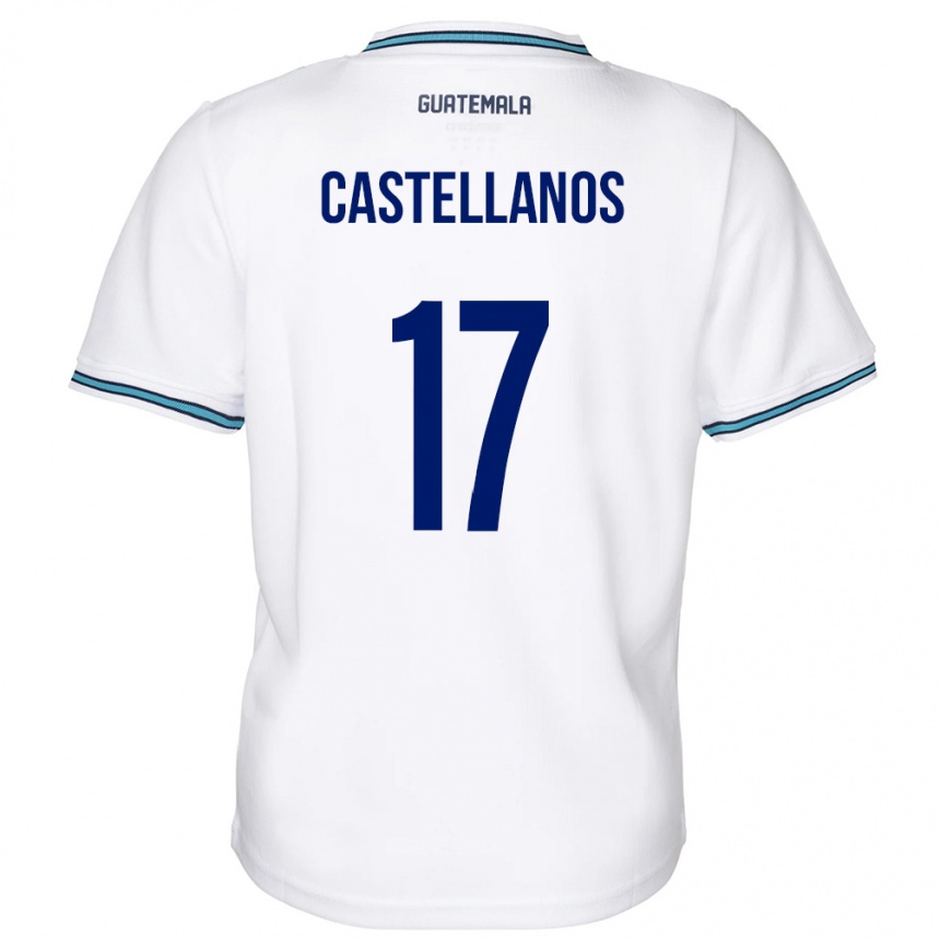 Niño Fútbol Camiseta Guatemala Óscar Castellanos #17 Blanco 1ª Equipación 24-26 Perú