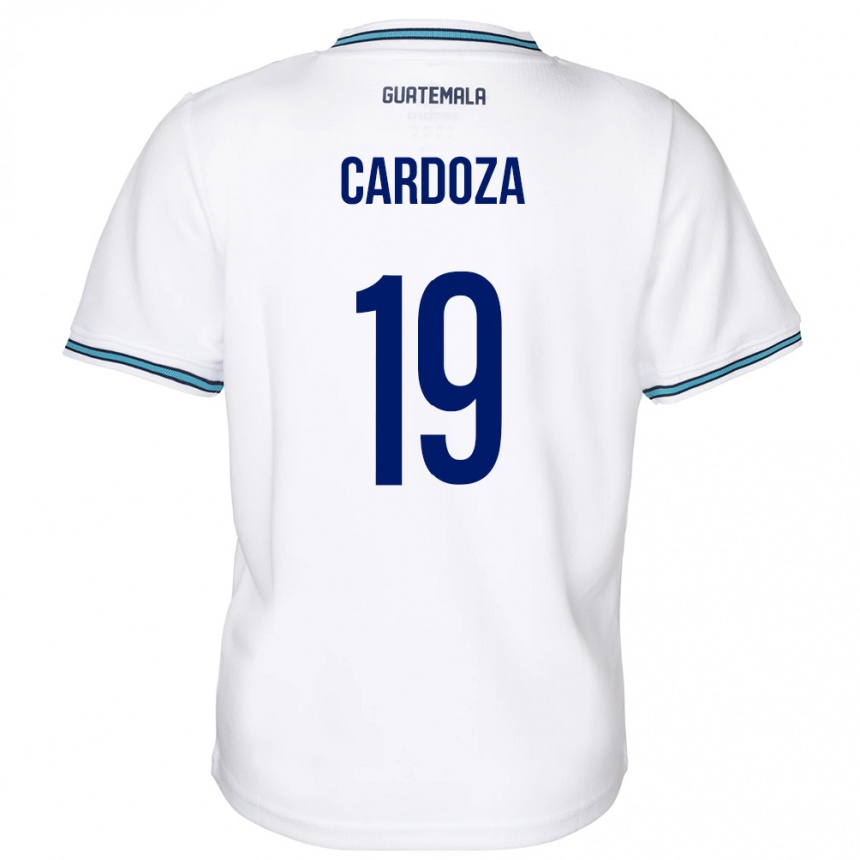 Niño Fútbol Camiseta Guatemala Elmer Cardoza #19 Blanco 1ª Equipación 24-26 Perú