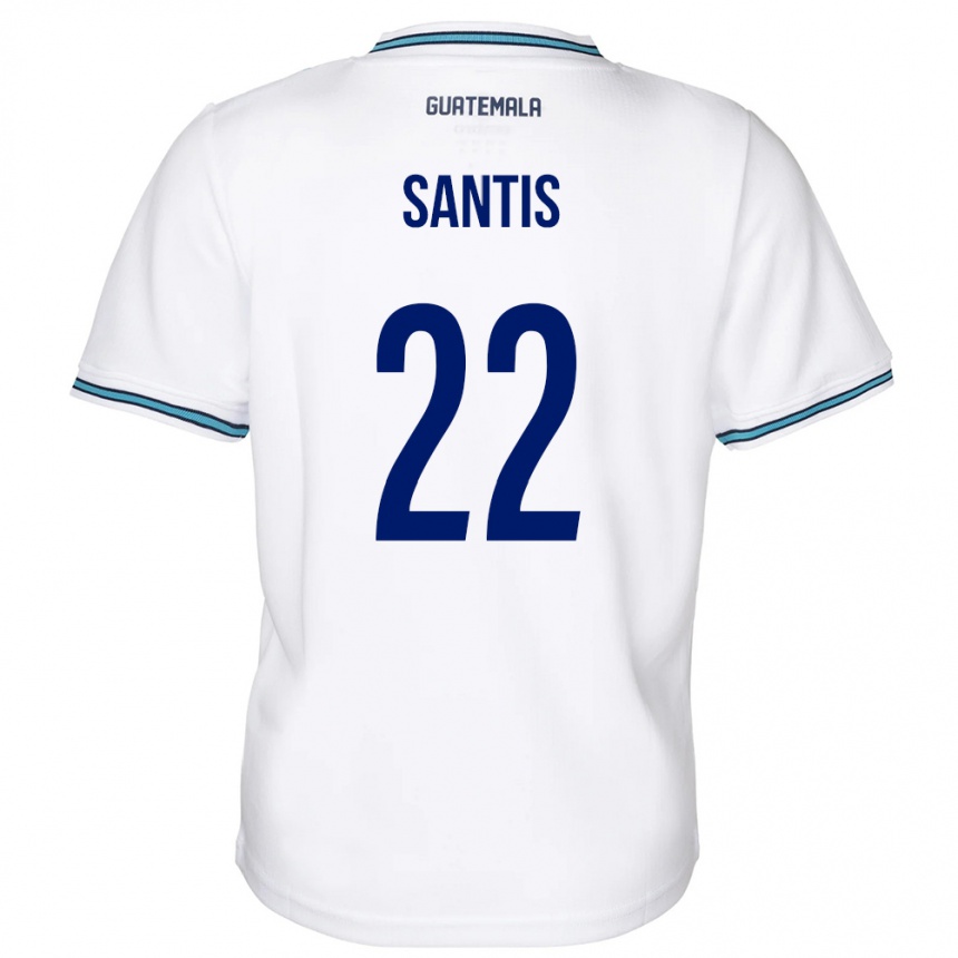 Niño Fútbol Camiseta Guatemala Diego Santis #22 Blanco 1ª Equipación 24-26 Perú