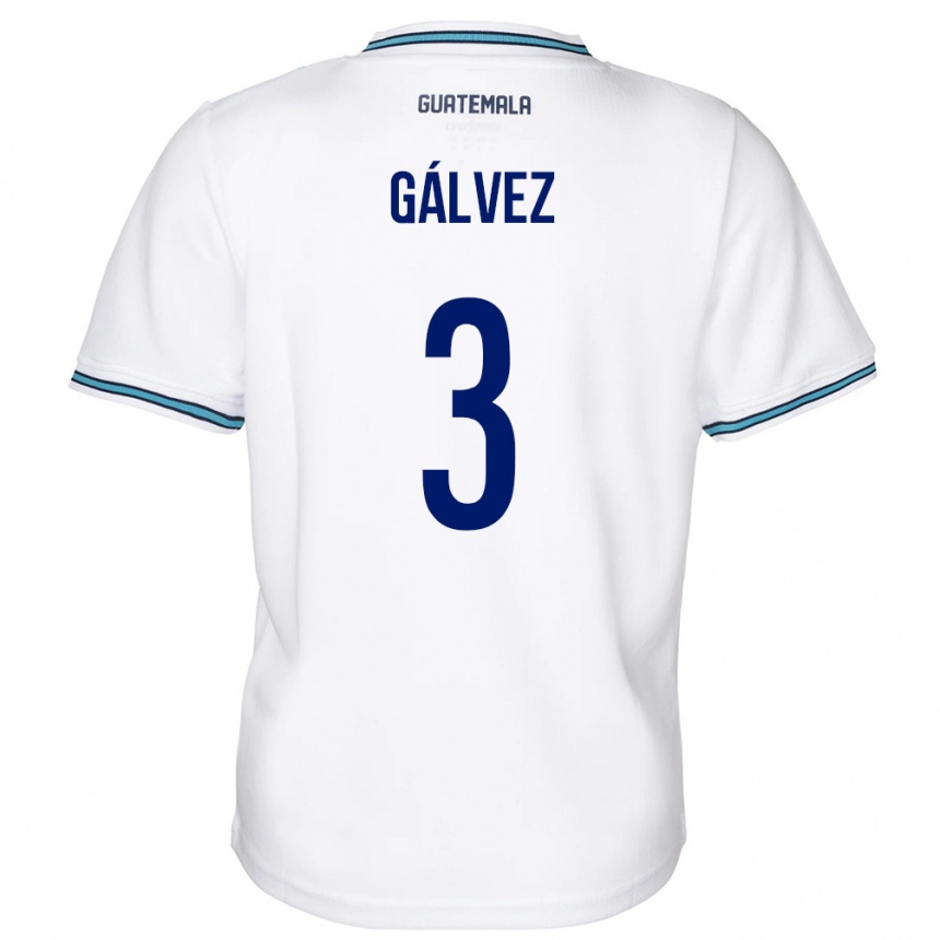 Niño Fútbol Camiseta Guatemala Fredy Gálvez #3 Blanco 1ª Equipación 24-26 Perú