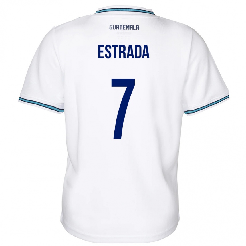 Niño Fútbol Camiseta Guatemala Javier Estrada #7 Blanco 1ª Equipación 24-26 Perú