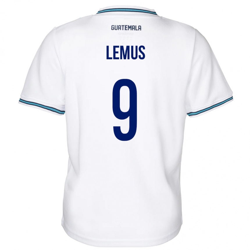 Niño Fútbol Camiseta Guatemala Erick Lemus #9 Blanco 1ª Equipación 24-26 Perú