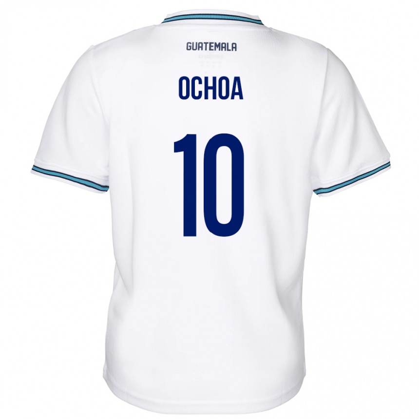 Niño Fútbol Camiseta Guatemala José Ochoa #10 Blanco 1ª Equipación 24-26 Perú