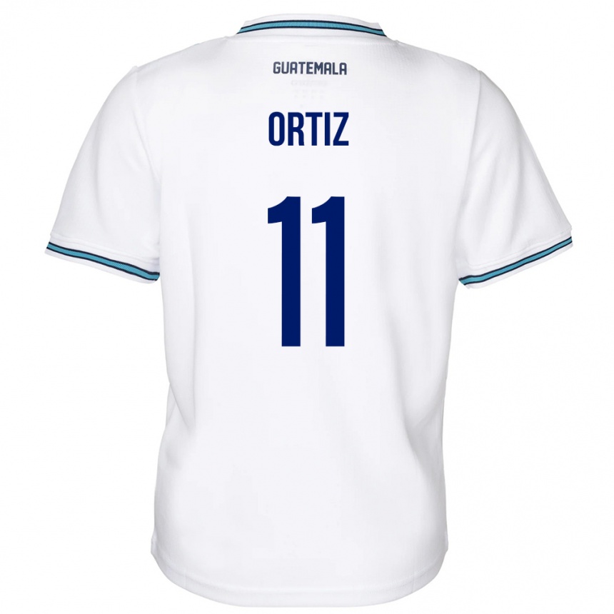 Niño Fútbol Camiseta Guatemala Andersson Ortiz #11 Blanco 1ª Equipación 24-26 Perú