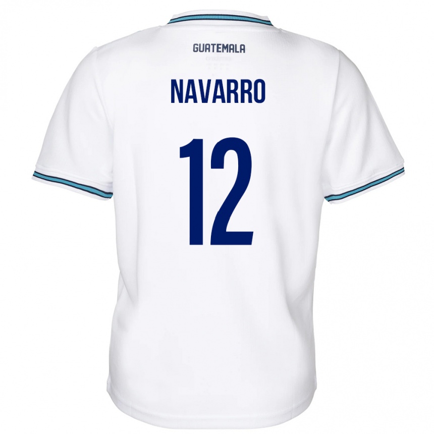 Niño Fútbol Camiseta Guatemala Kenderson Navarro #12 Blanco 1ª Equipación 24-26 Perú