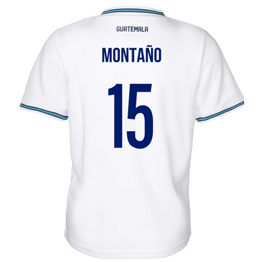 Niño Fútbol Camiseta Guatemala Figo Montaño #15 Blanco 1ª Equipación 24-26 Perú