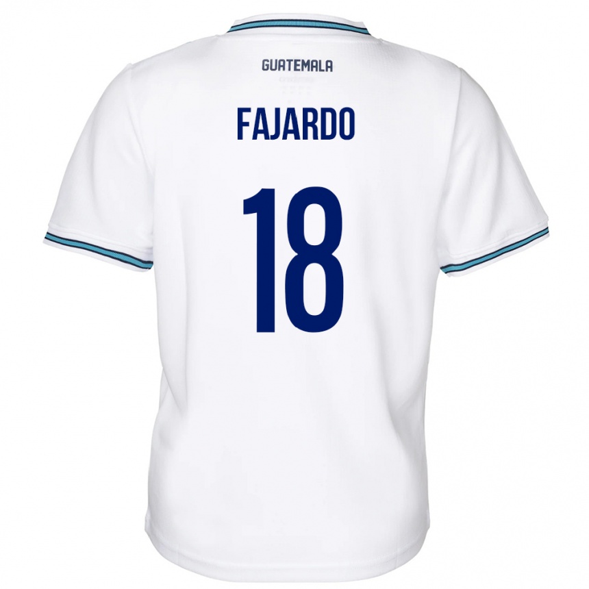 Niño Fútbol Camiseta Guatemala William Fajardo #18 Blanco 1ª Equipación 24-26 Perú