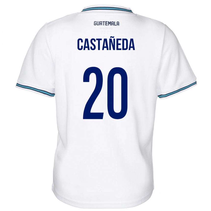 Niño Fútbol Camiseta Guatemala Brayam Castañeda #20 Blanco 1ª Equipación 24-26 Perú