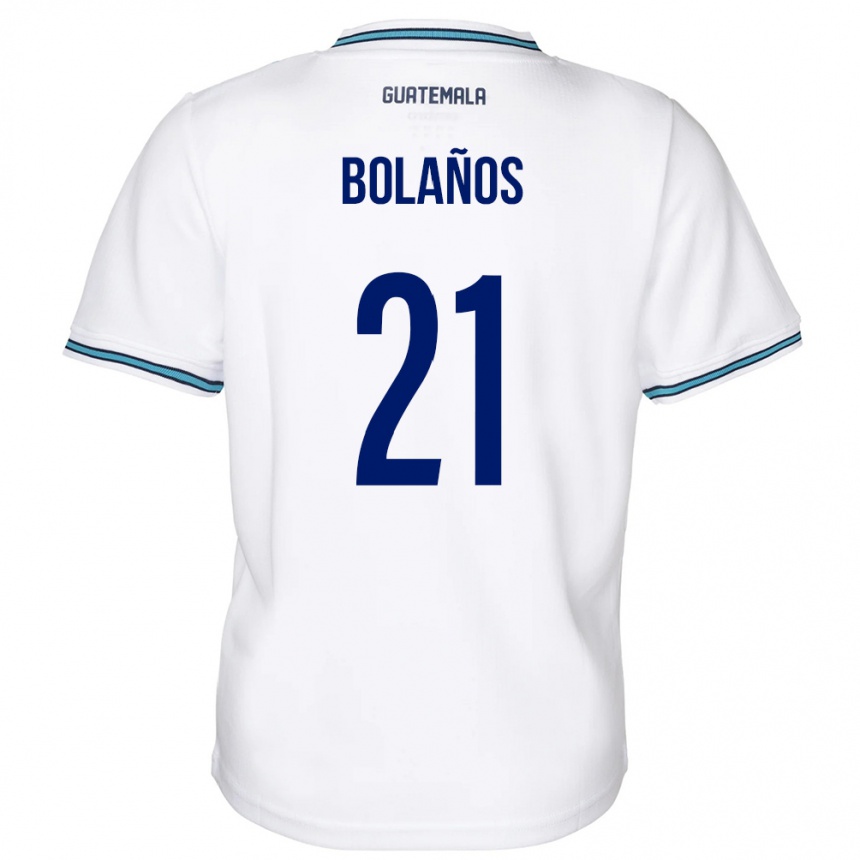 Niño Fútbol Camiseta Guatemala Diego Bolaños #21 Blanco 1ª Equipación 24-26 Perú