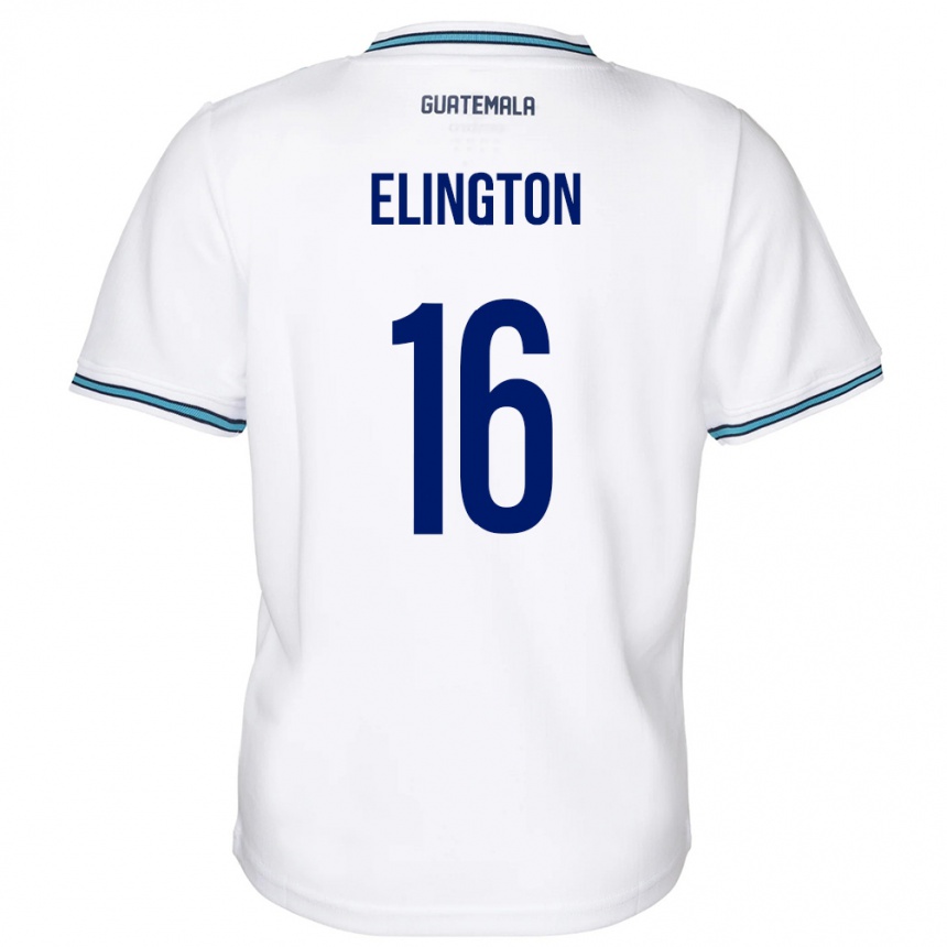 Niño Fútbol Camiseta Guatemala Elvi Elington #16 Blanco 1ª Equipación 24-26 Perú