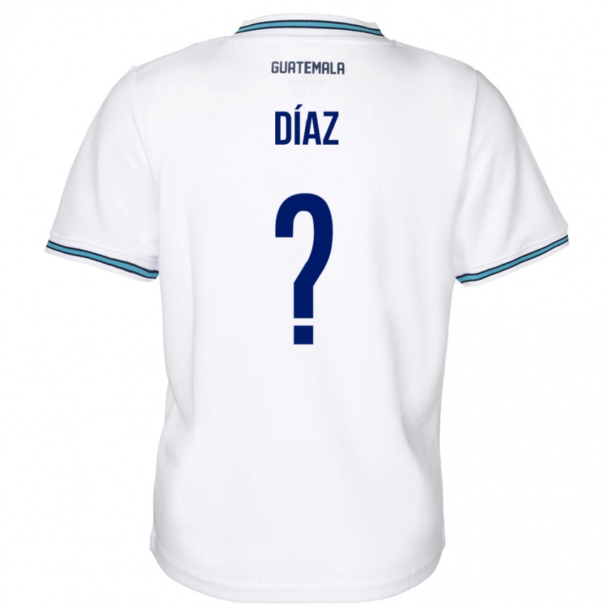 Niño Fútbol Camiseta Guatemala Hendryck Díaz #0 Blanco 1ª Equipación 24-26 Perú