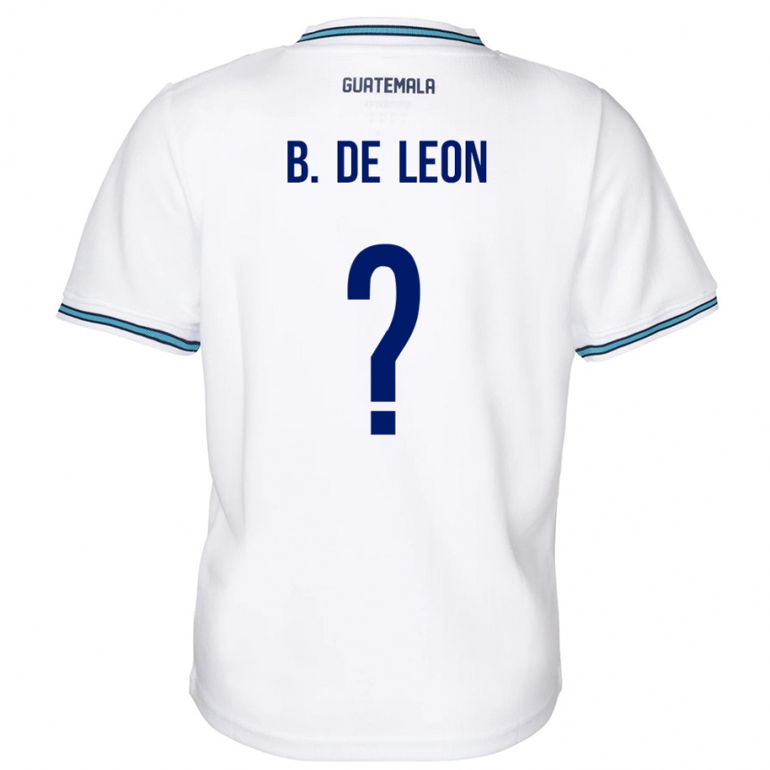 Niño Fútbol Camiseta Guatemala Brandon De Leon #0 Blanco 1ª Equipación 24-26 Perú