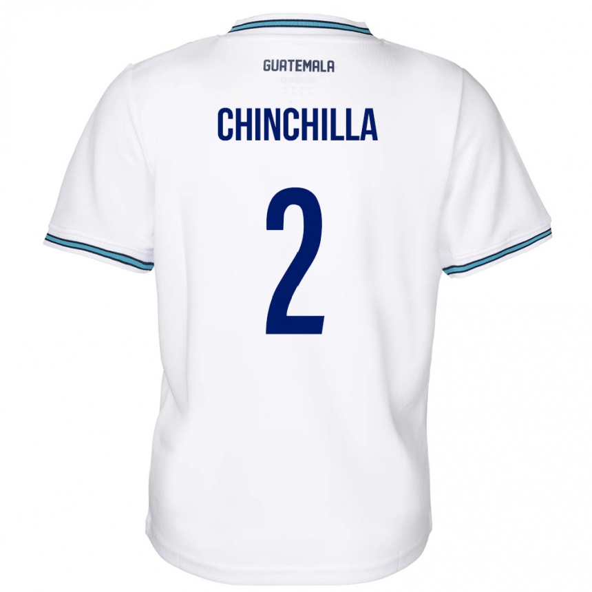 Niño Fútbol Camiseta Guatemala Nicolás Chinchilla #2 Blanco 1ª Equipación 24-26 Perú