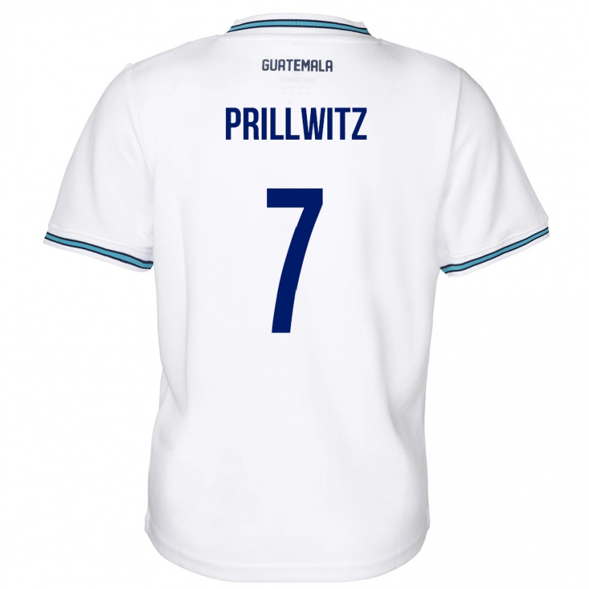 Niño Fútbol Camiseta Guatemala Héctor Prillwitz #7 Blanco 1ª Equipación 24-26 Perú