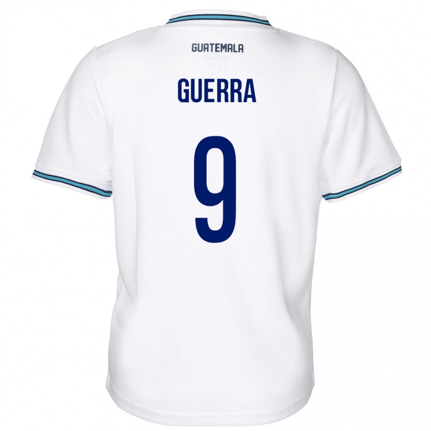 Niño Fútbol Camiseta Guatemala Oseas Guerra #9 Blanco 1ª Equipación 24-26 Perú