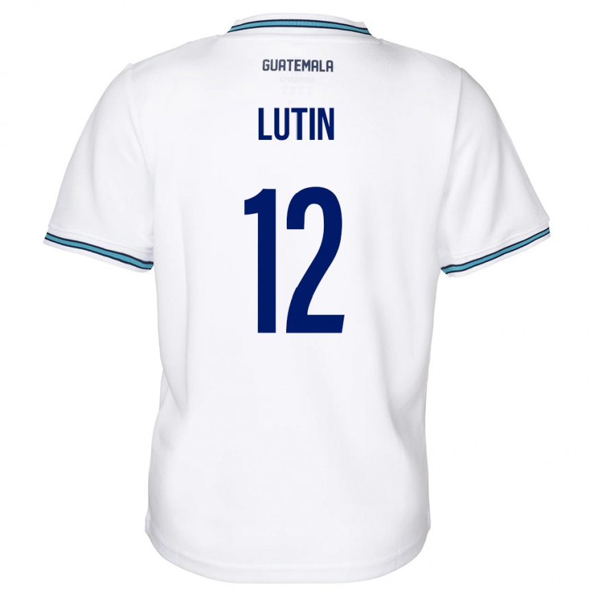 Niño Fútbol Camiseta Guatemala John Lutin #12 Blanco 1ª Equipación 24-26 Perú