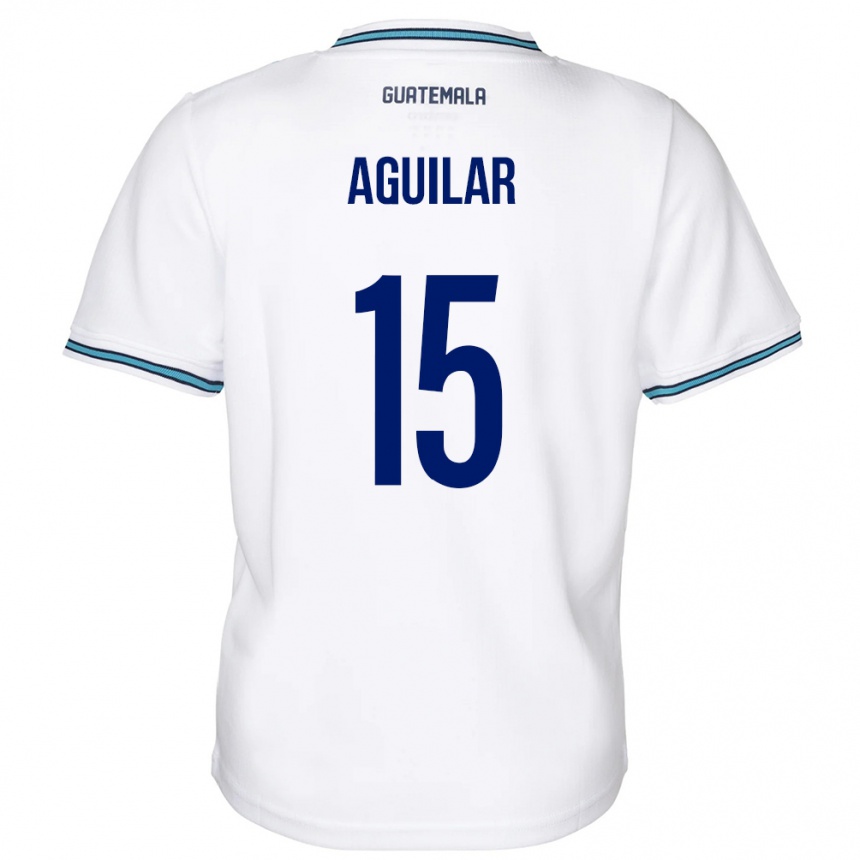 Niño Fútbol Camiseta Guatemala Carlos Aguilar #15 Blanco 1ª Equipación 24-26 Perú