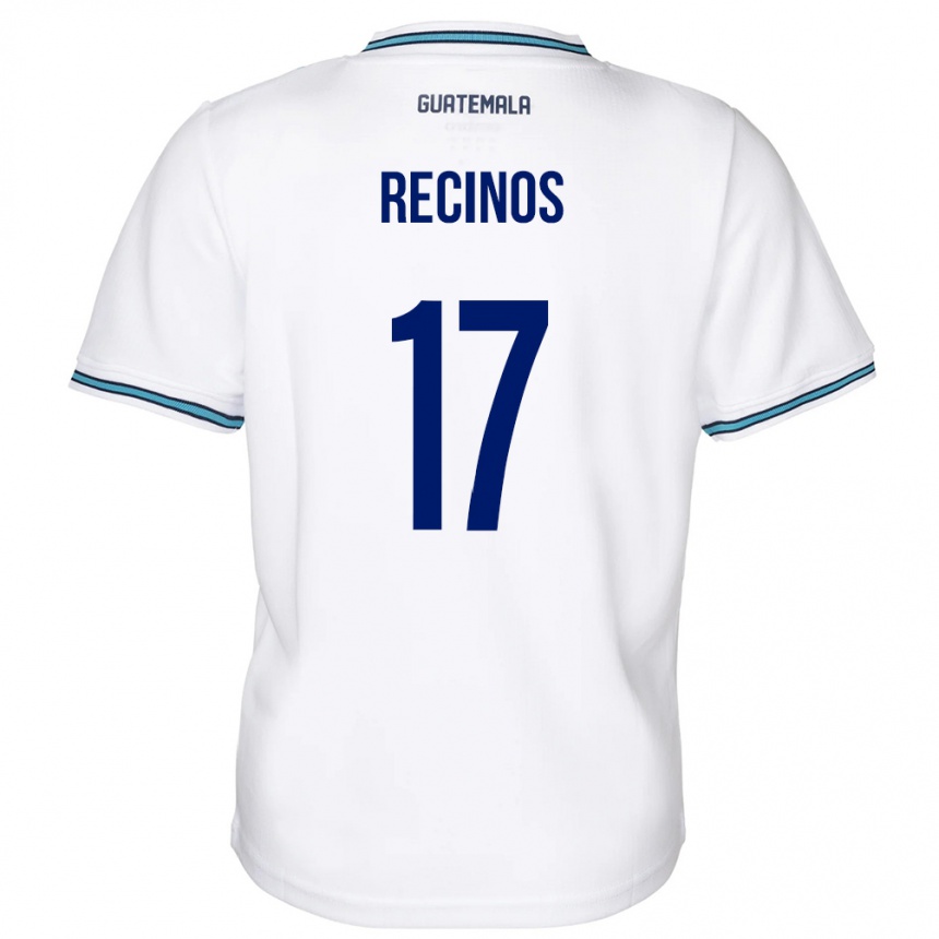 Niño Fútbol Camiseta Guatemala Antony Recinos #17 Blanco 1ª Equipación 24-26 Perú