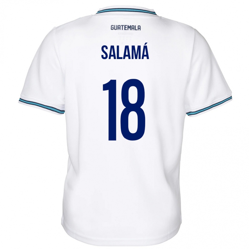 Niño Fútbol Camiseta Guatemala Anthony Salamá #18 Blanco 1ª Equipación 24-26 Perú