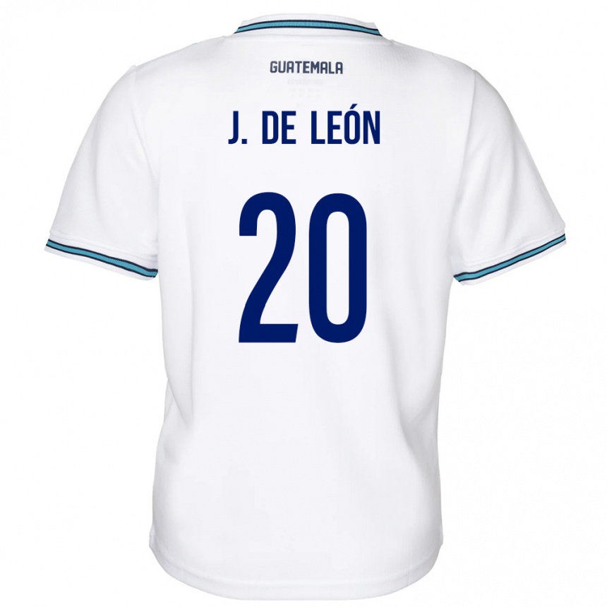 Niño Fútbol Camiseta Guatemala Jorge De León #20 Blanco 1ª Equipación 24-26 Perú